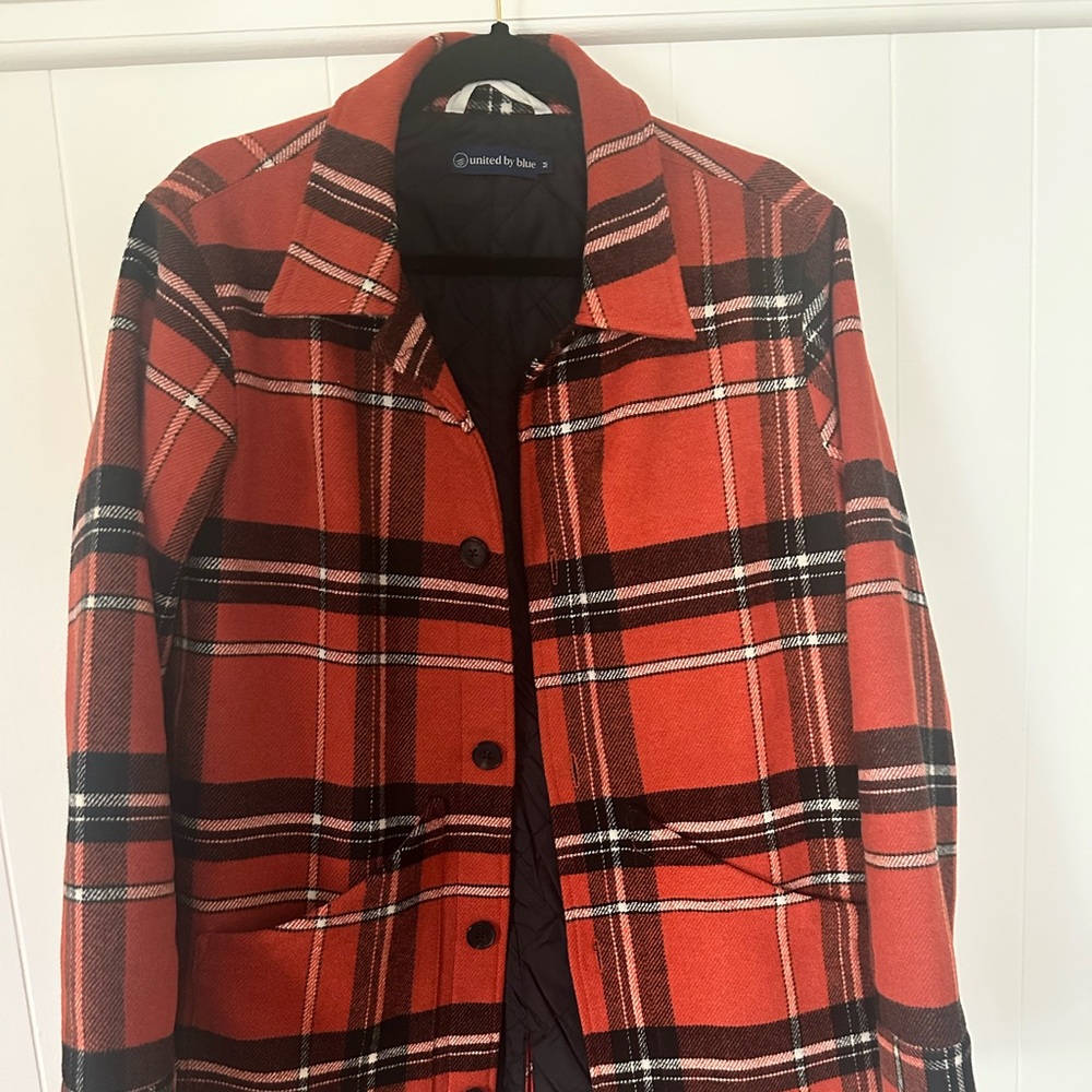 United by blue plaid quilted  jacket